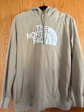 The North Face Tan Pullover Hoodie with White Logo Patch